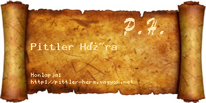 Pittler Héra névjegykártya